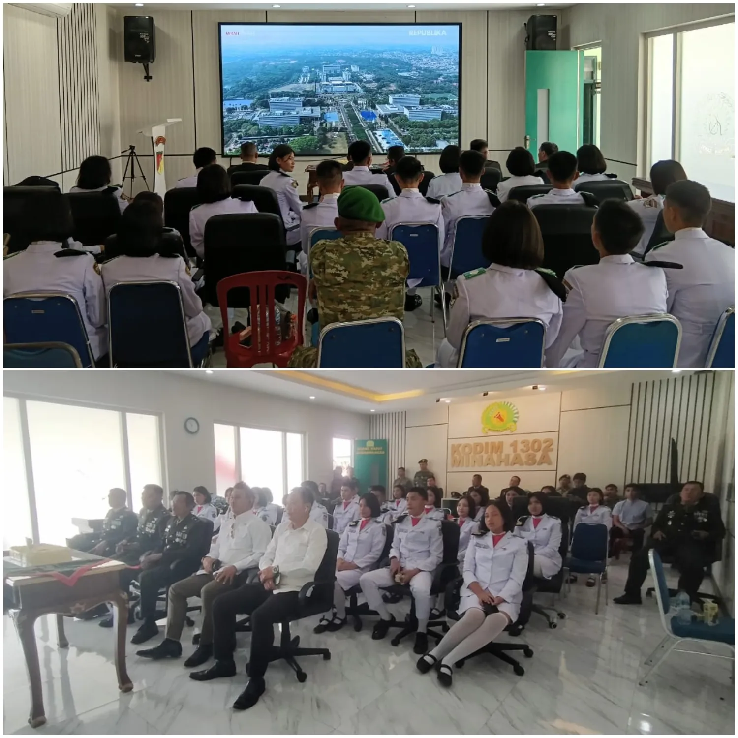 Kodim 1302/Minahasa Nobar Upacara HUT Ke-81 TNI, Semangat Pengabdian Untuk Rakyat.
